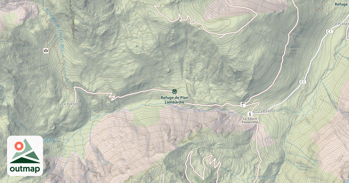 Map of Refuge de Plan Lombardie