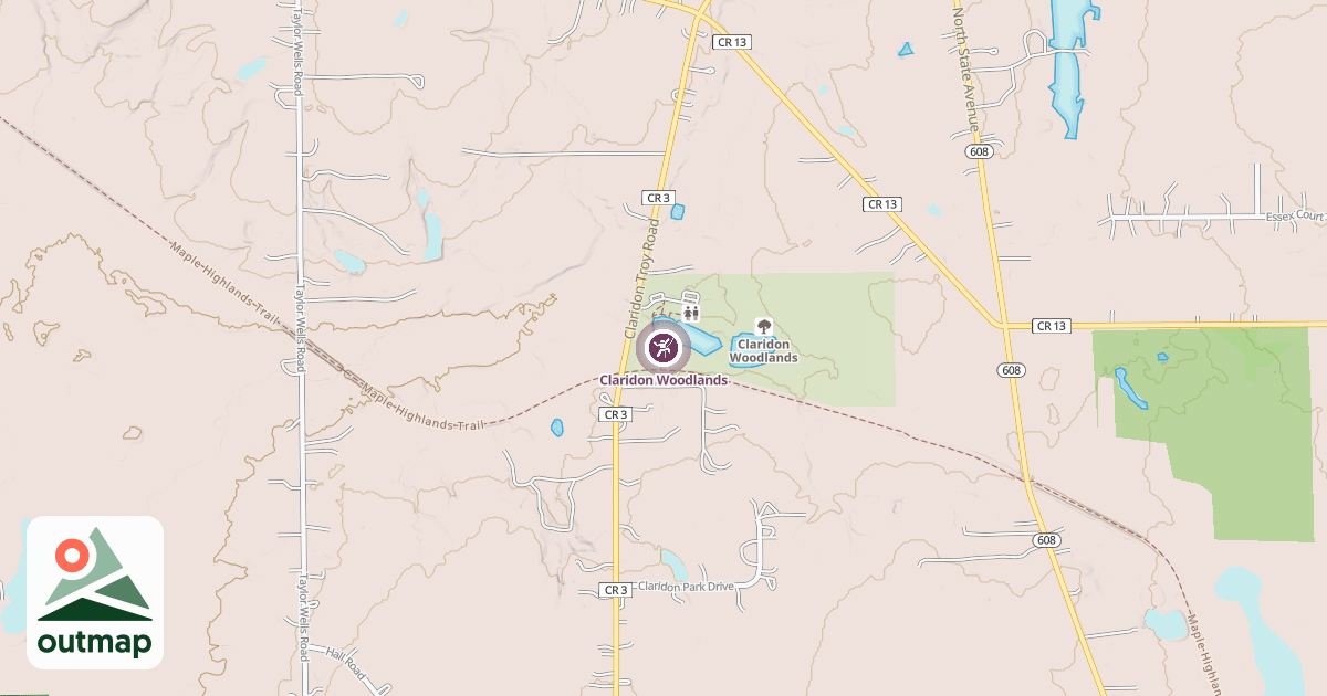Map of Claridon Woodlands