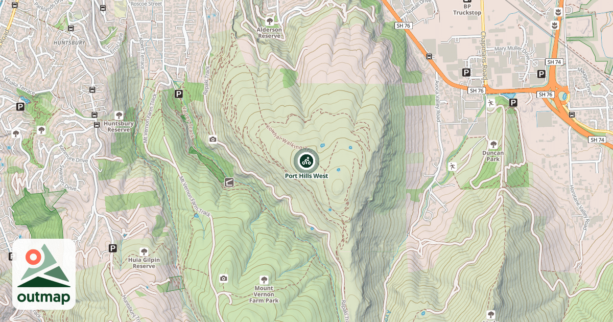Map of Port Hills West