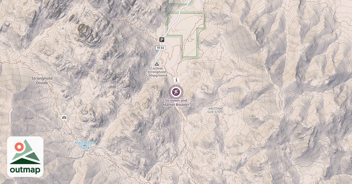 Map of Sit-down and Mantel Boulder