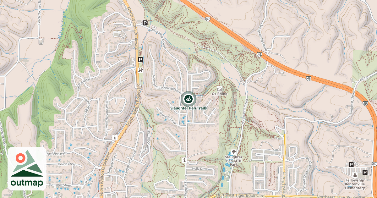 Map of Slaughter Pen Trails