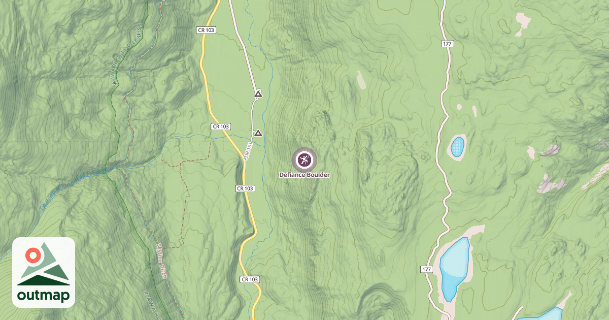 Map of Defiance Boulder