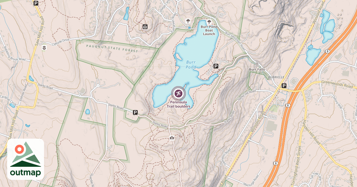 Map of Peninsula Trail boulders