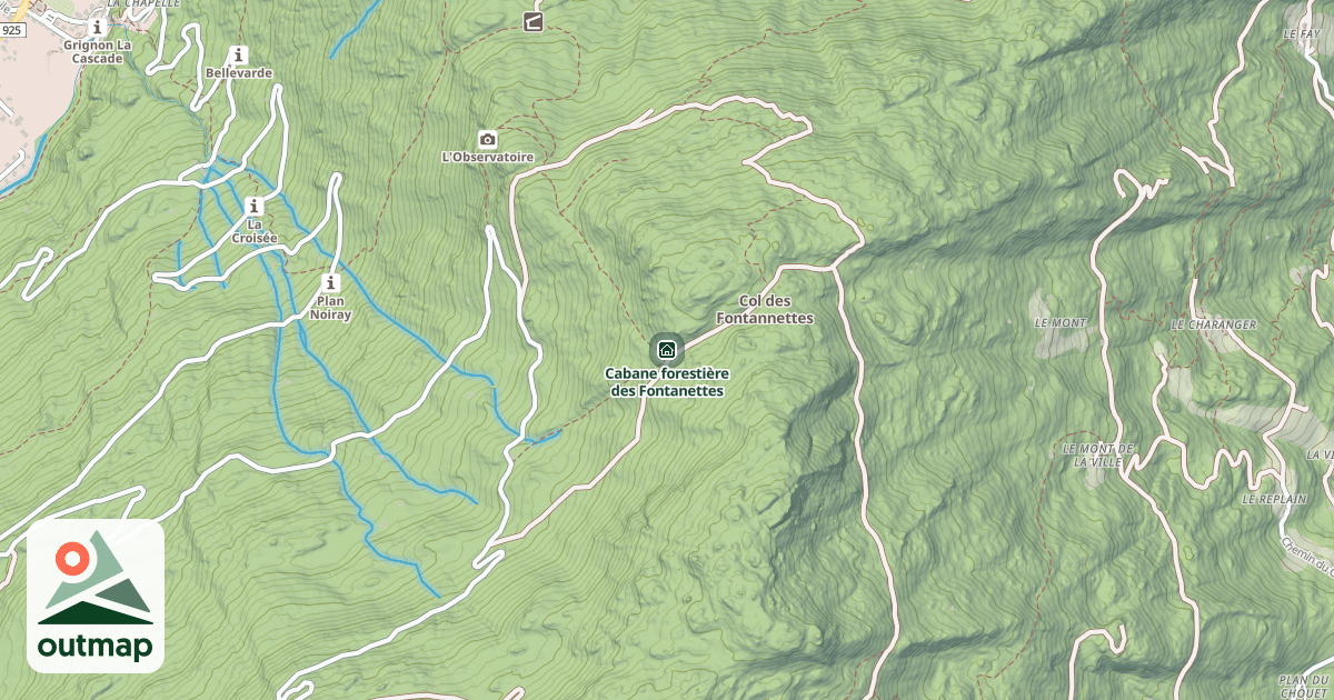 Map of Cabane forestière des Fontanettes
