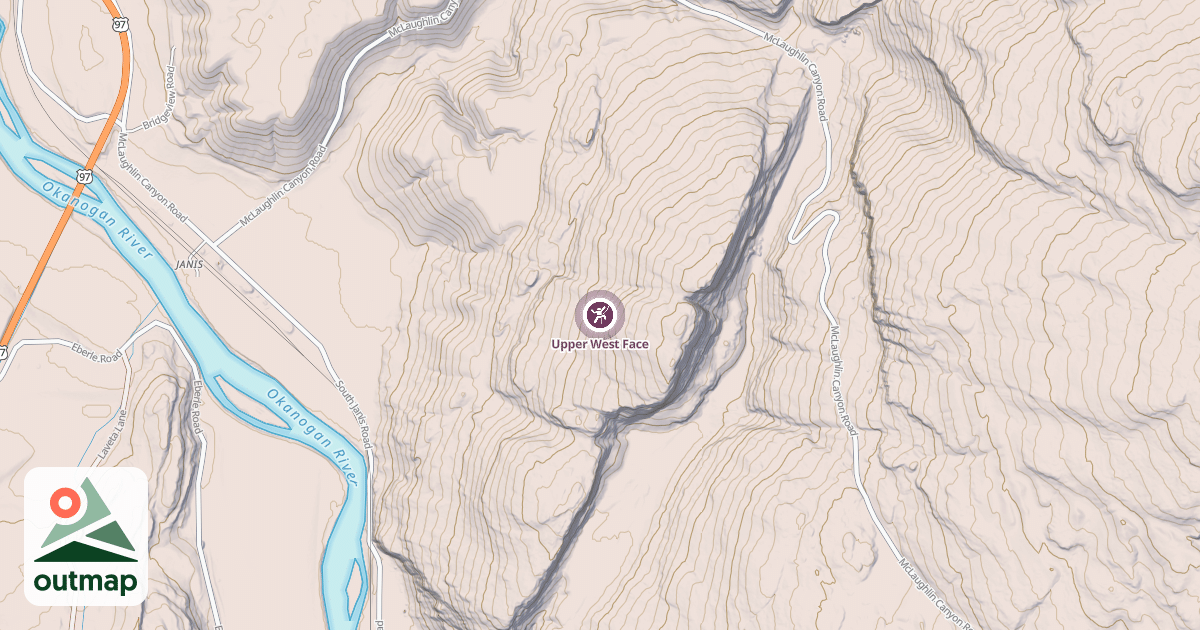 Map of Upper West Face