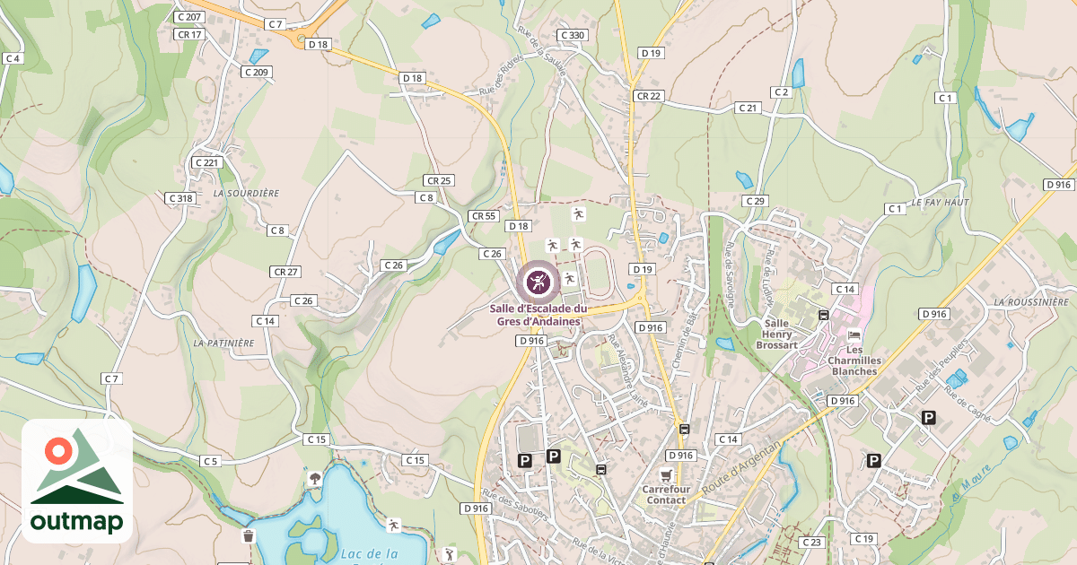 Map of Salle d’Escalade du Gres d’Andaines