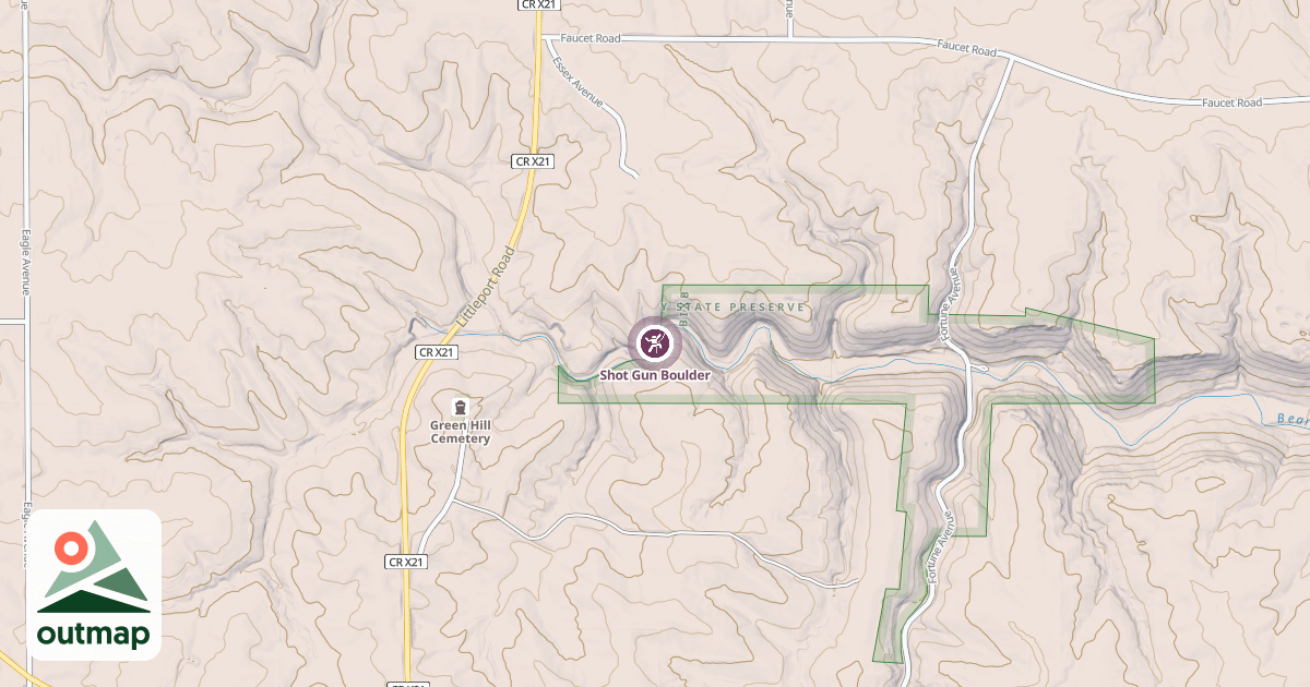 Map of Shot Gun Boulder