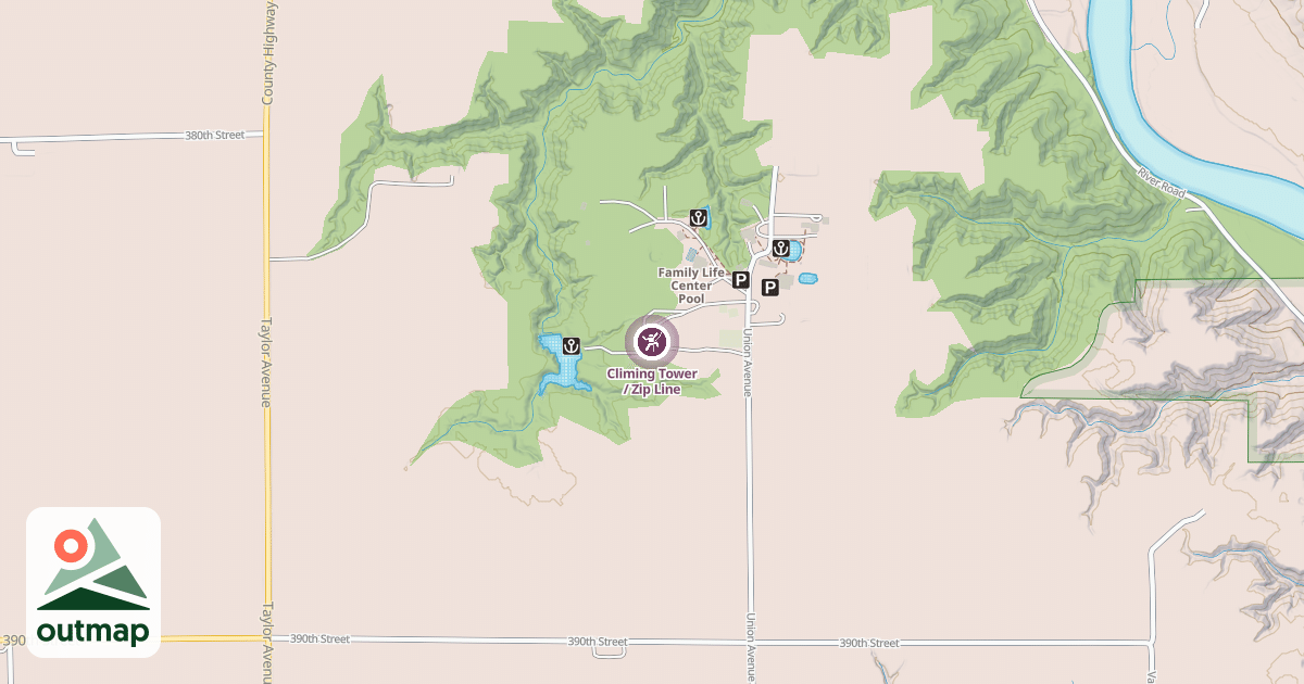 Map of Climing Tower / Zip Line