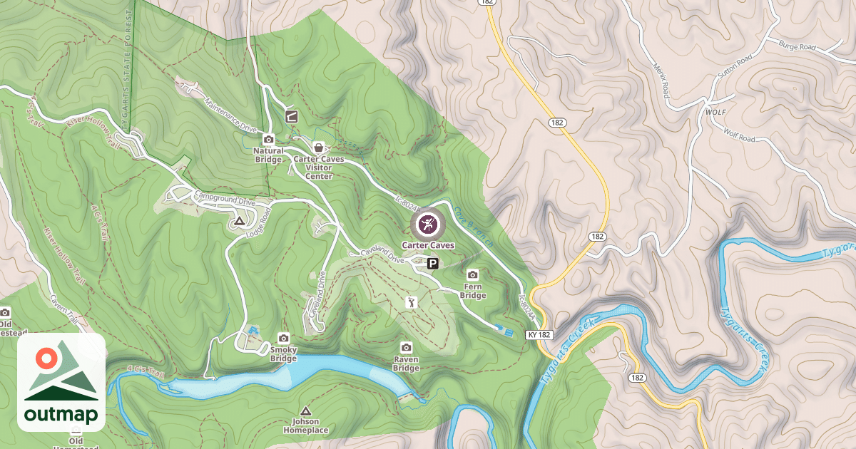 Map of Carter Caves