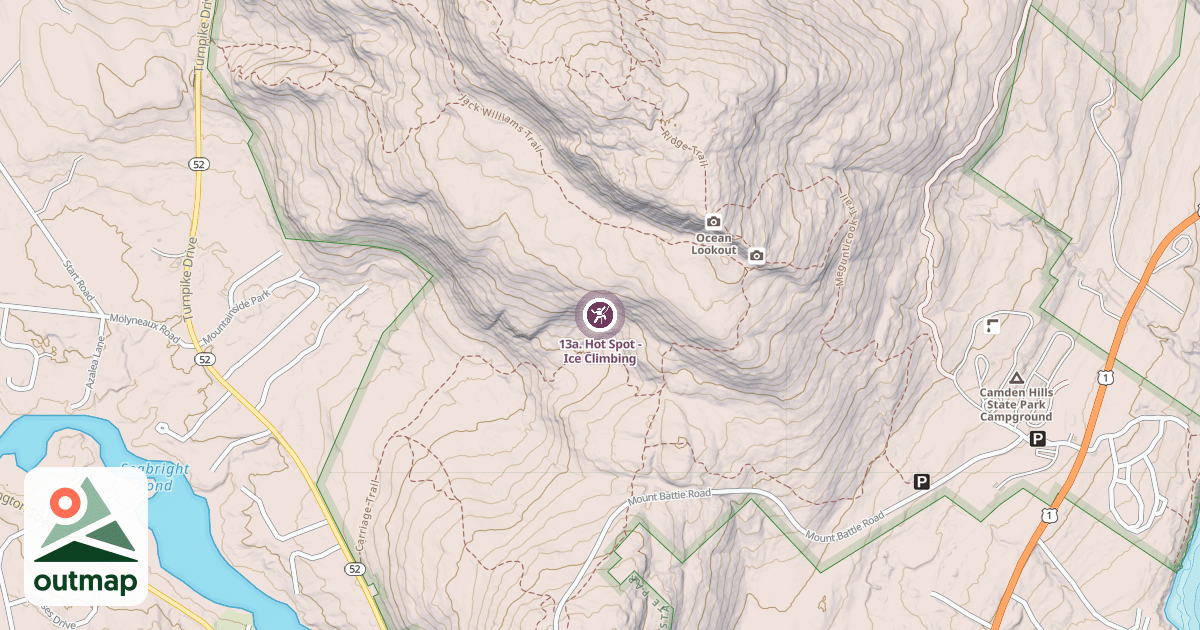 Map of 13a. Hot Spot - Ice Climbing
