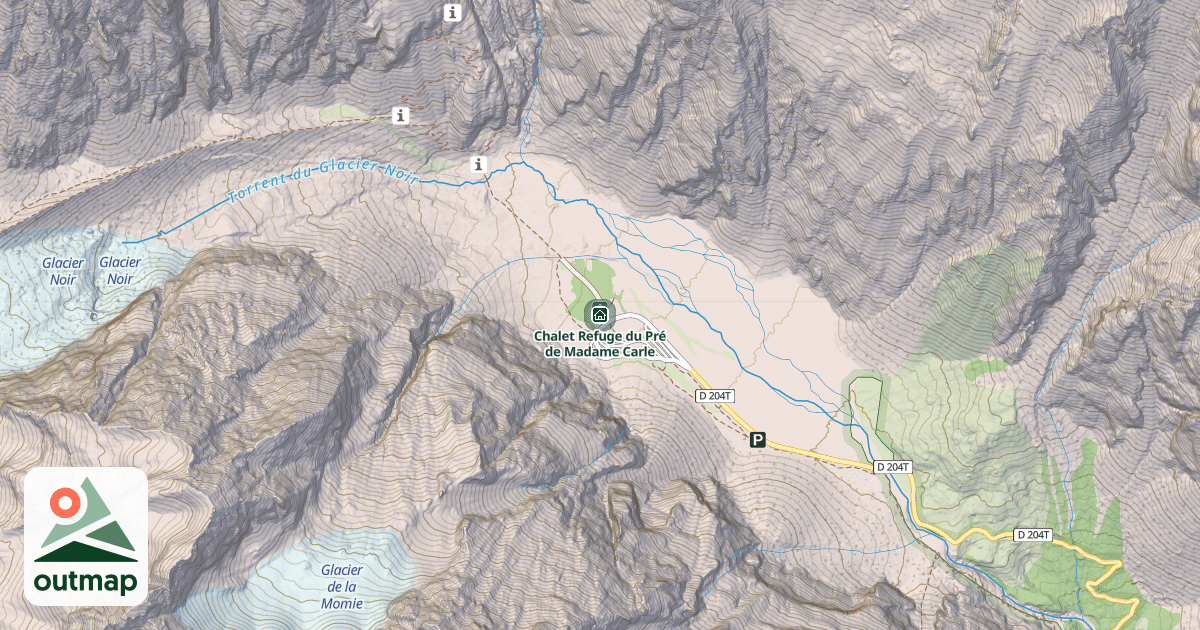 Map of Chalet Refuge du Pré de Madame Carle