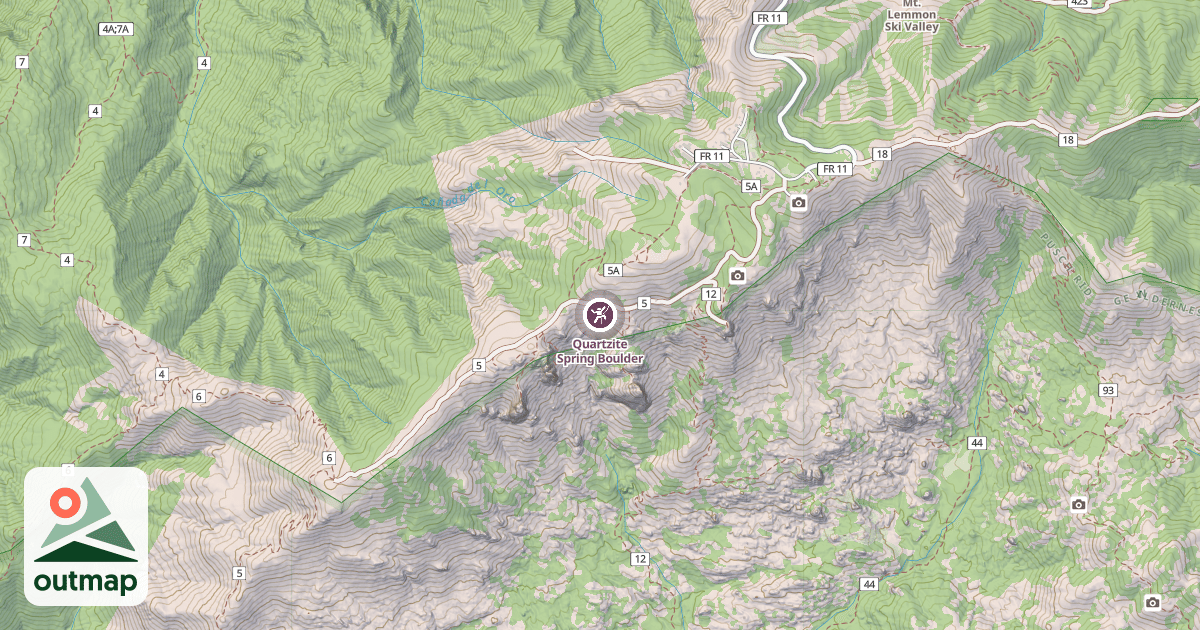 Map of Quartzite Spring Boulder