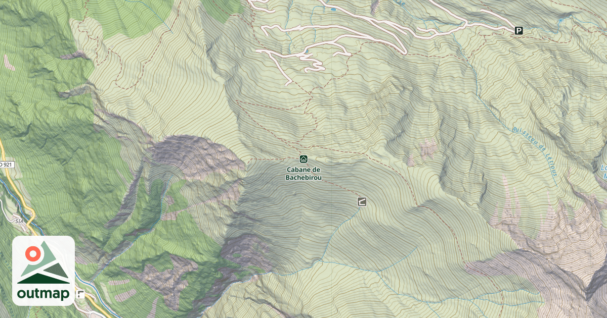 Map of Cabane de Bachebirou