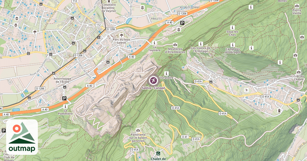 Map of Salève - Canapé