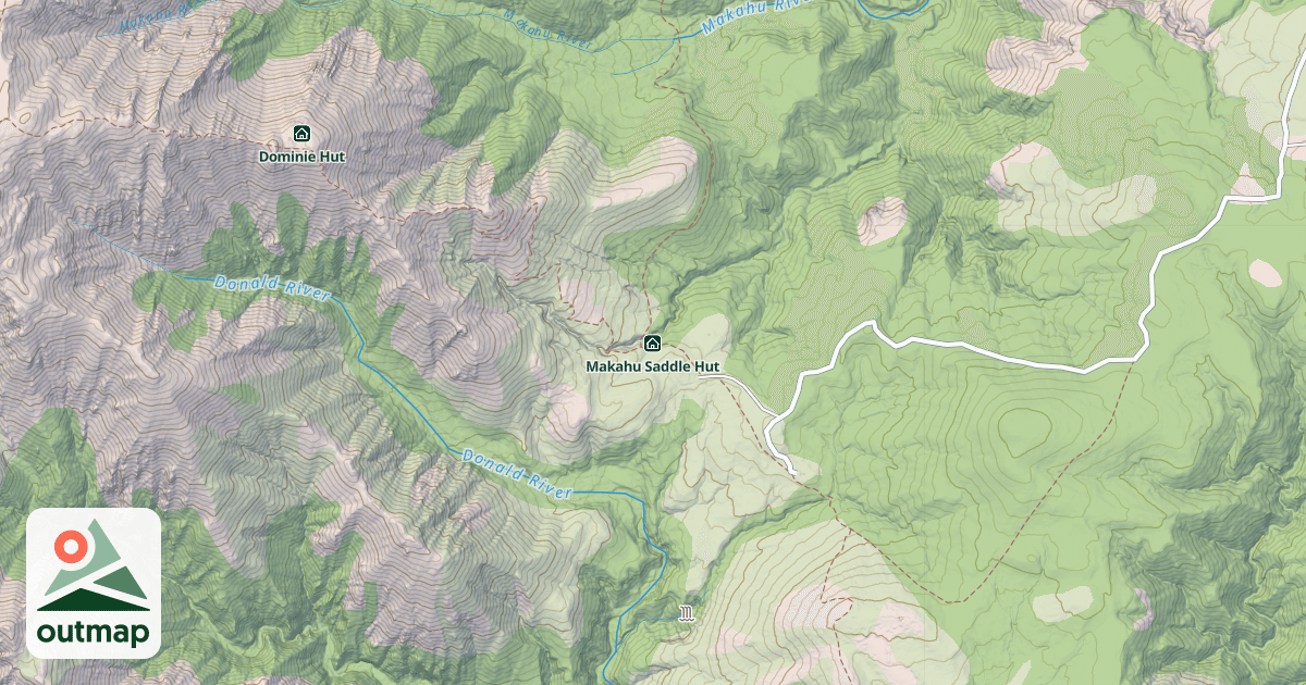 Map of Makahu Saddle Hut