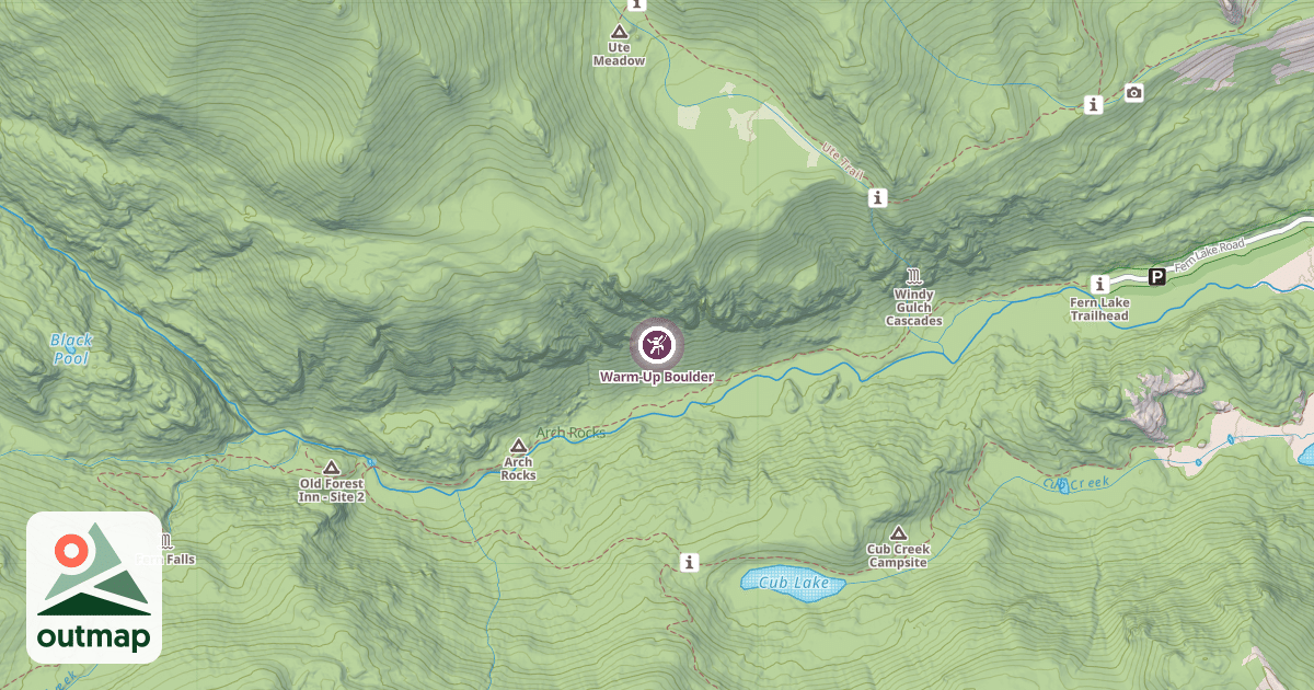 Map of Warm-Up Boulder