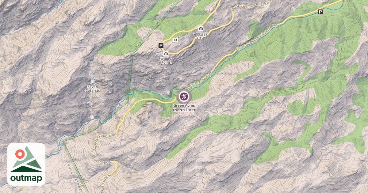Map of Green Acres (North Face)