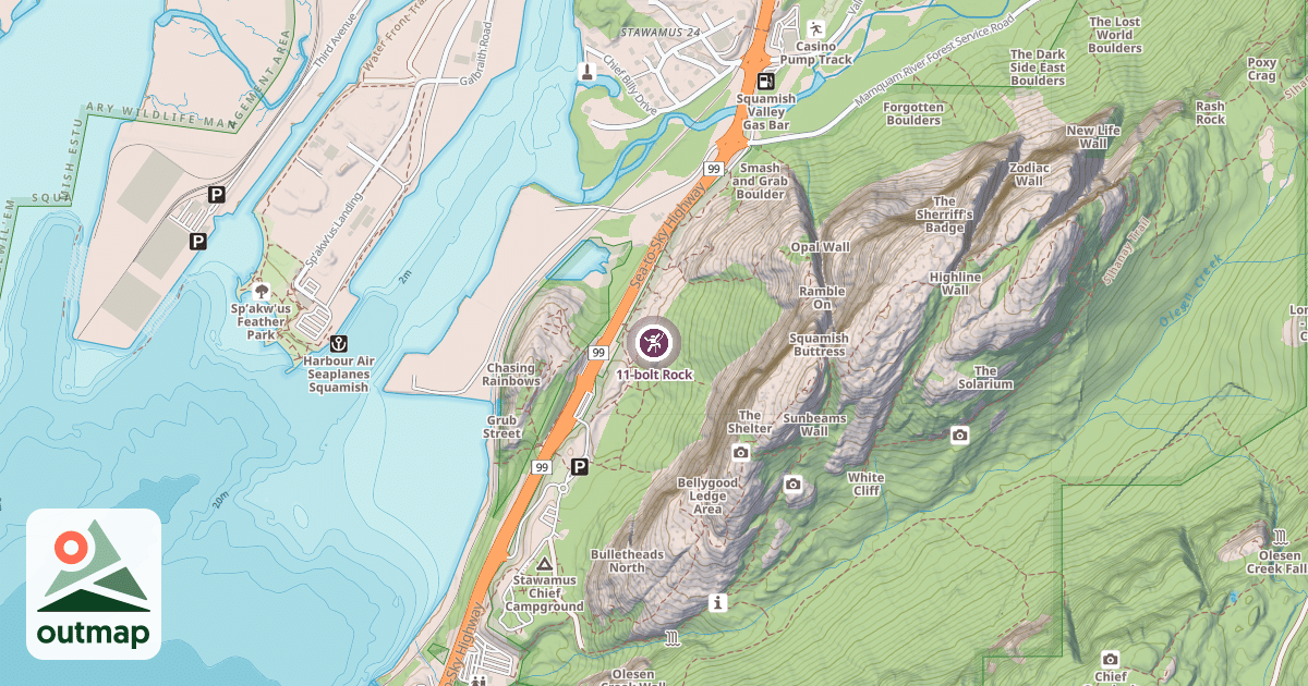 Map of 11-bolt Rock