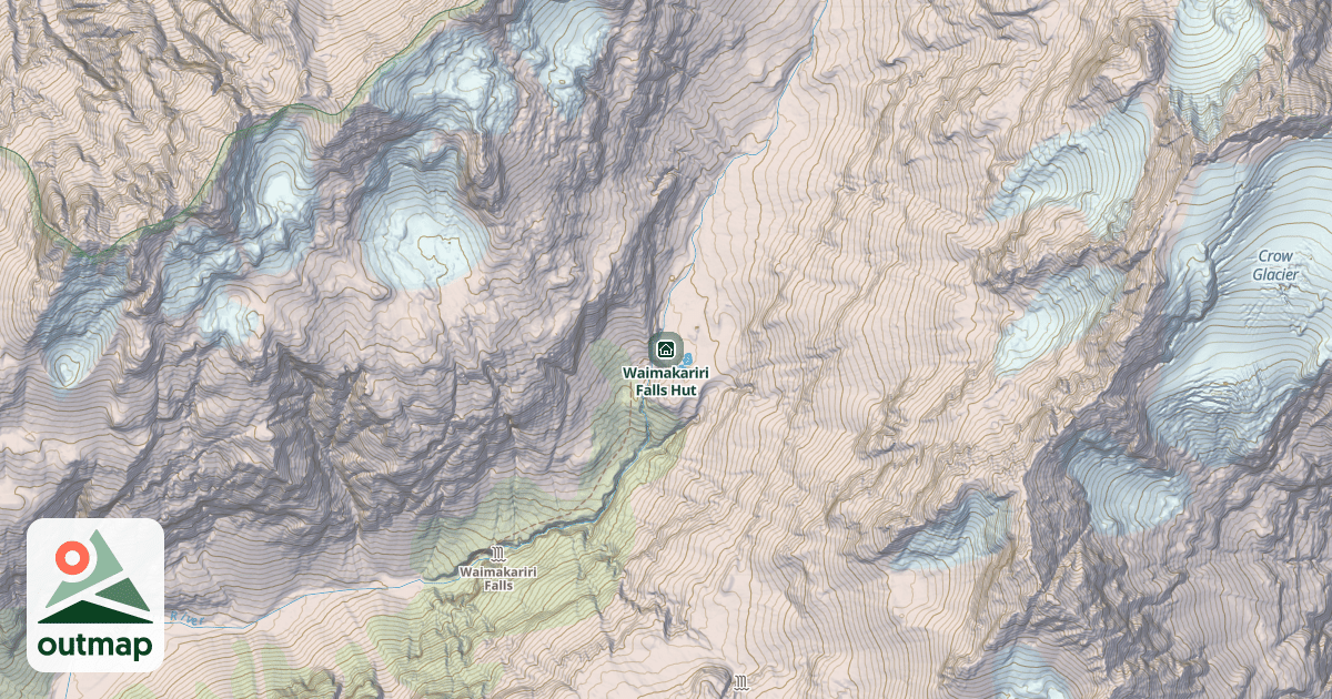 Map of Waimakariri Falls Hut