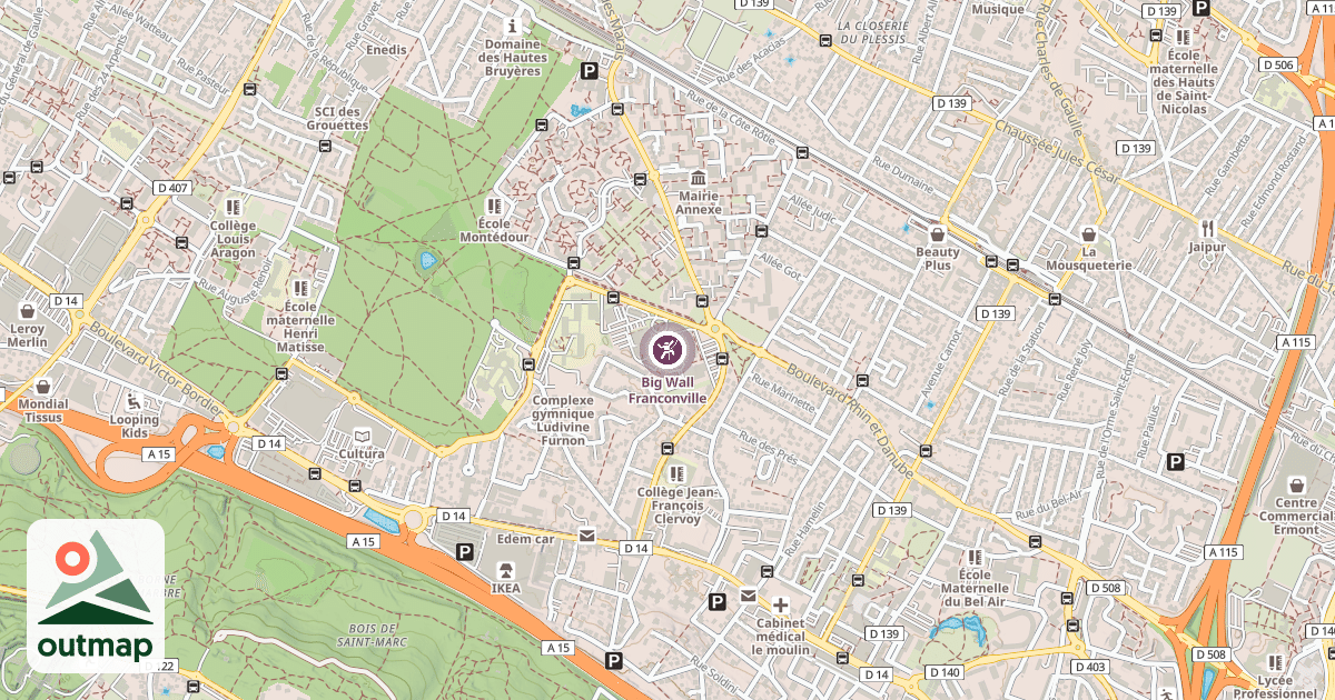Map of Big Wall Franconville