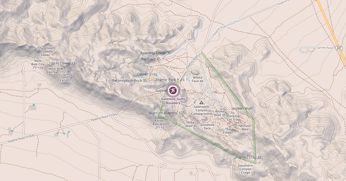 Map preview of Gateway Gully Boulders