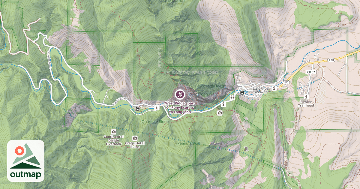 Map of West Ridge - part C - Pony Express to Long John