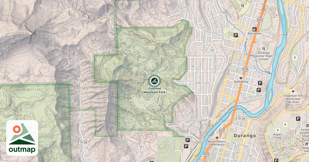 Map of Overend Mountain Park
