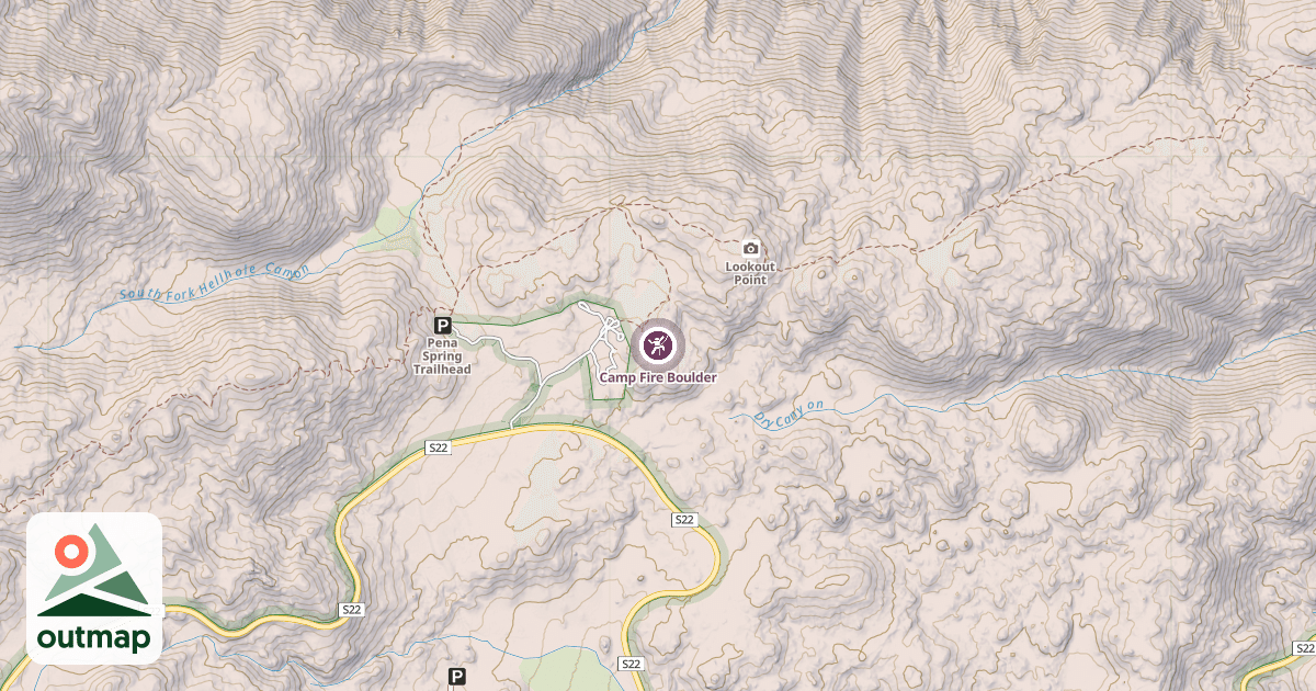 Map of Camp Fire Boulder