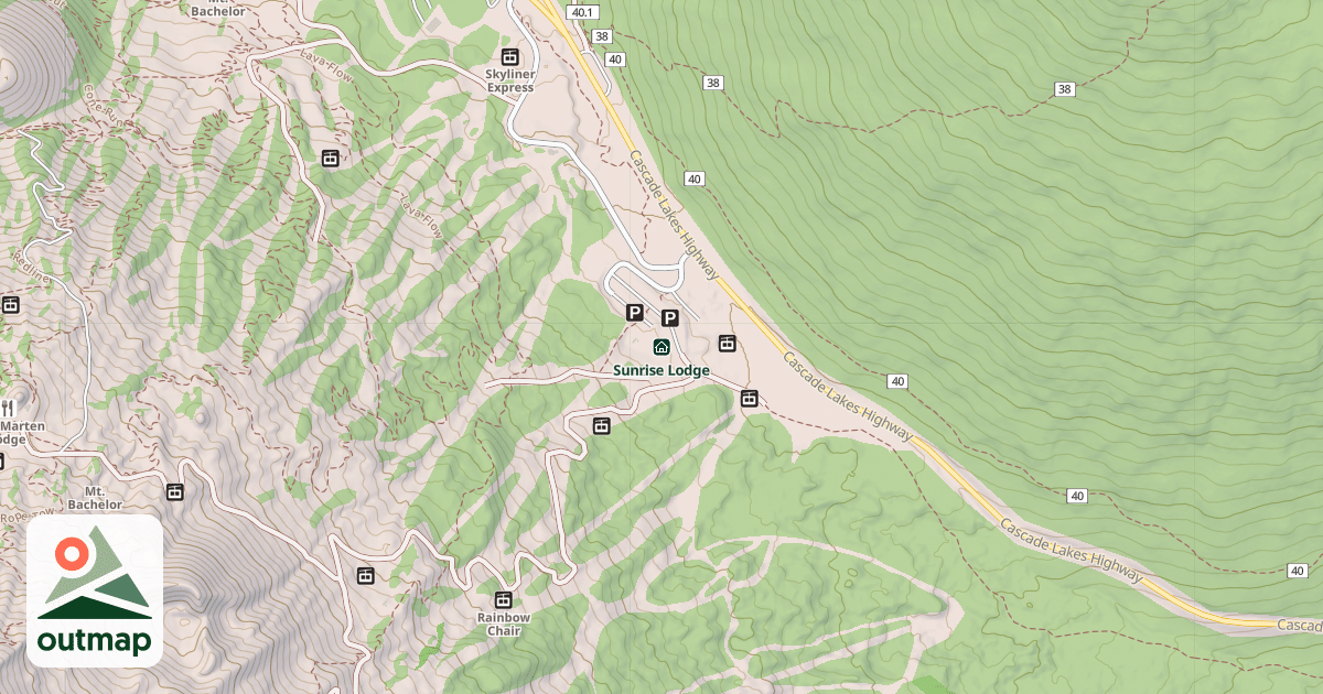 Map of Sunrise Lodge