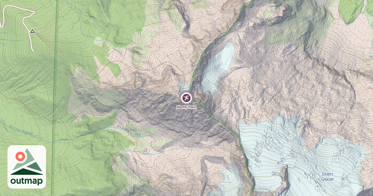 Map of North Twin