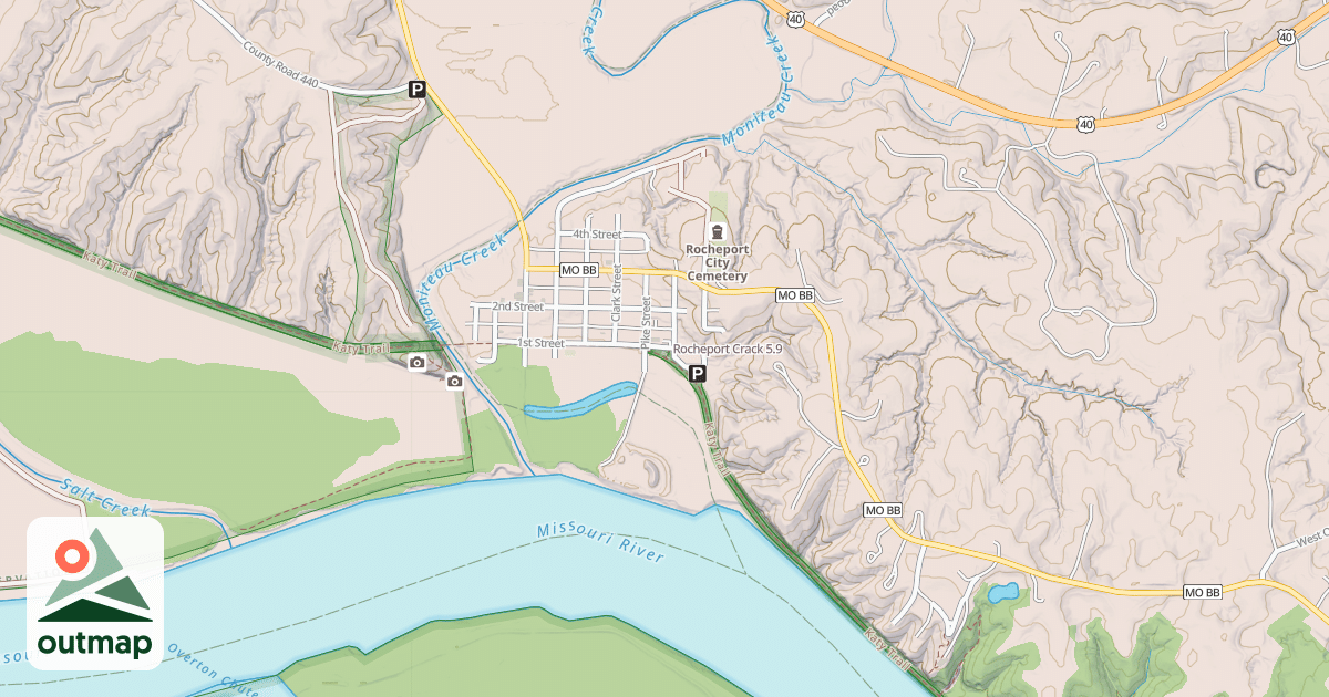 Map of Rocheport Crack