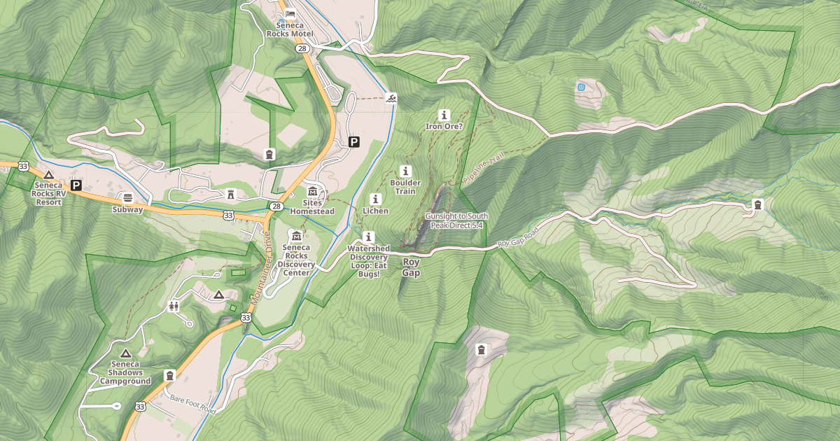 Map preview of Gunsight to South Peak Direct