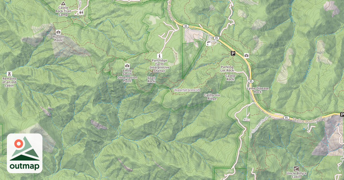 Map of Waterfall Arete