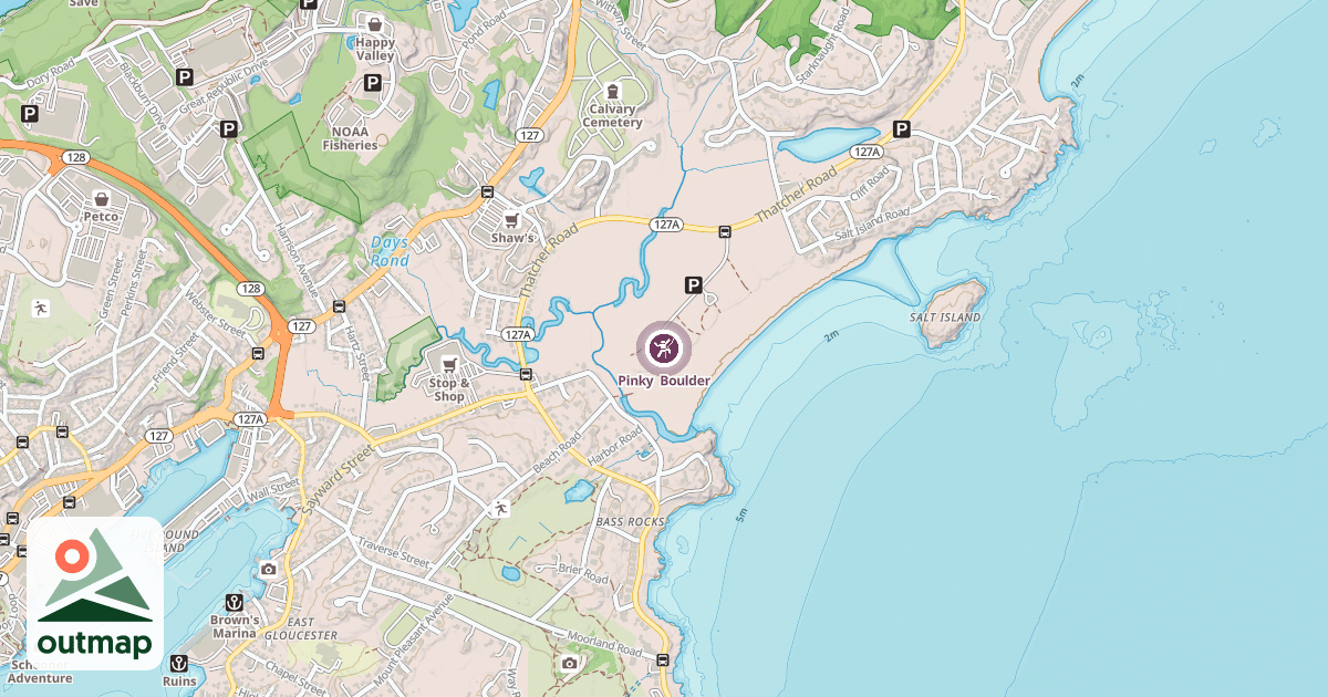 Map of Pinky  Boulder