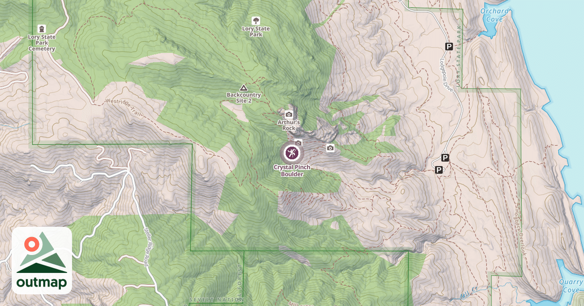 Map of Crystal Pinch Boulder