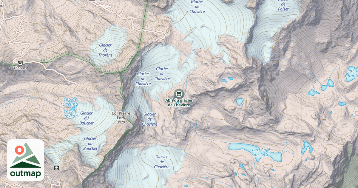 Map of Abri du glacier de Chavière