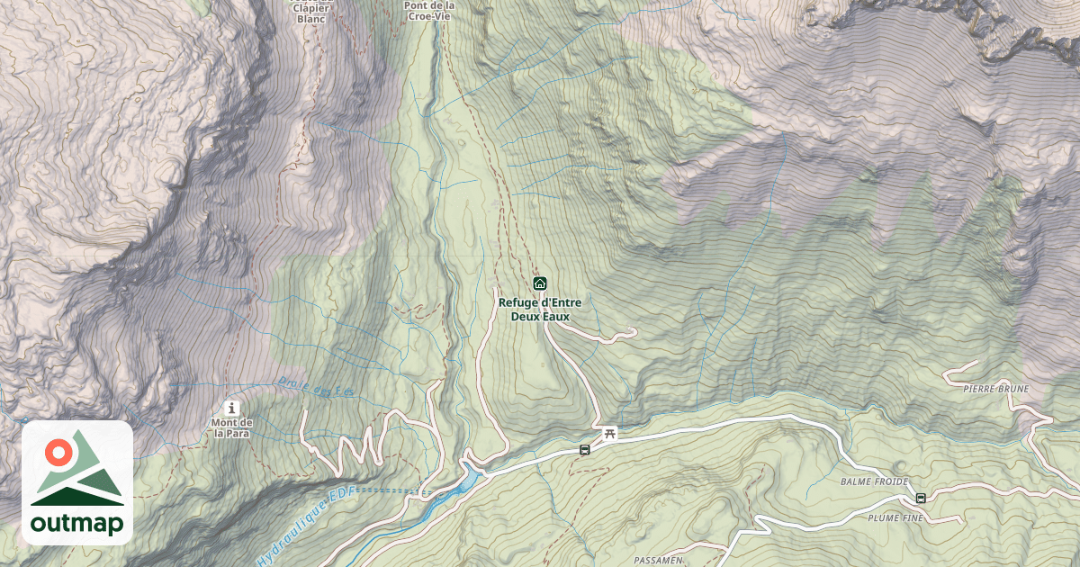 Map of Refuge d'Entre Deux Eaux