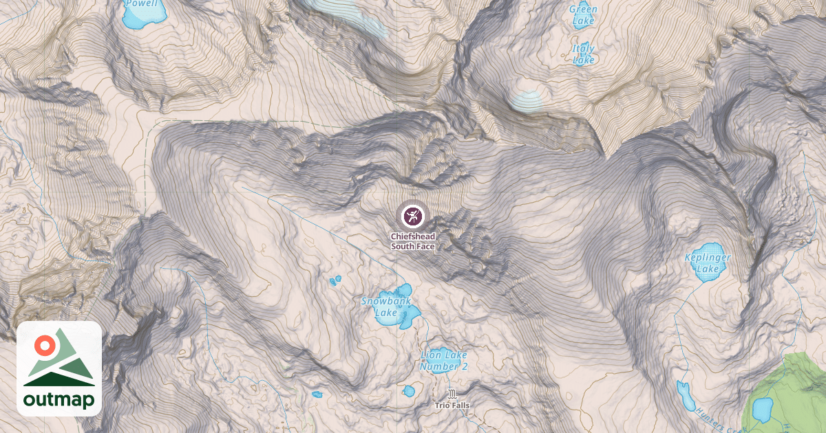 Map of Chiefshead South Face