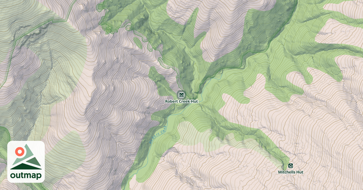 Map of Robert Creek Hut