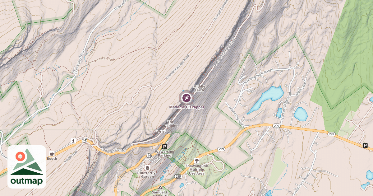 Map of Madame G's rappel