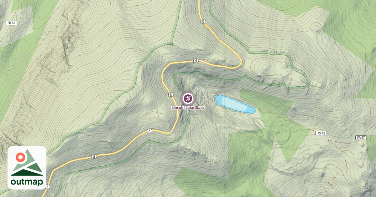 Map of Lincoln Lake Slabs