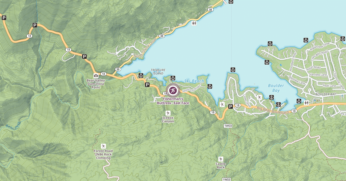 Map preview of Fisherman's Buttress - East Face