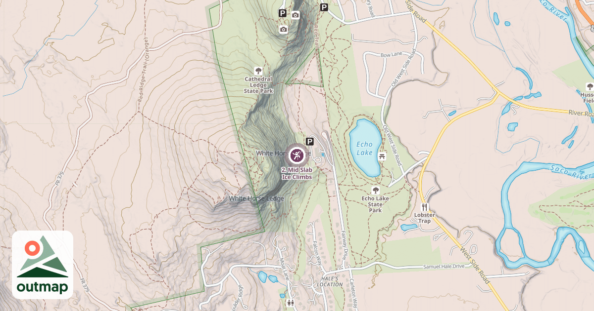Map of 2. Mid Slab Ice Climbs