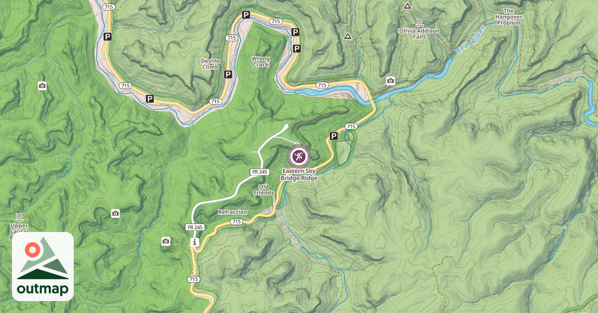 Map of Eastern Sky Bridge Ridge