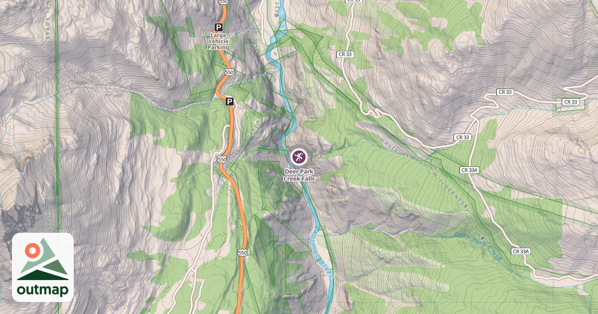 Map of Deer Park Creek Falls