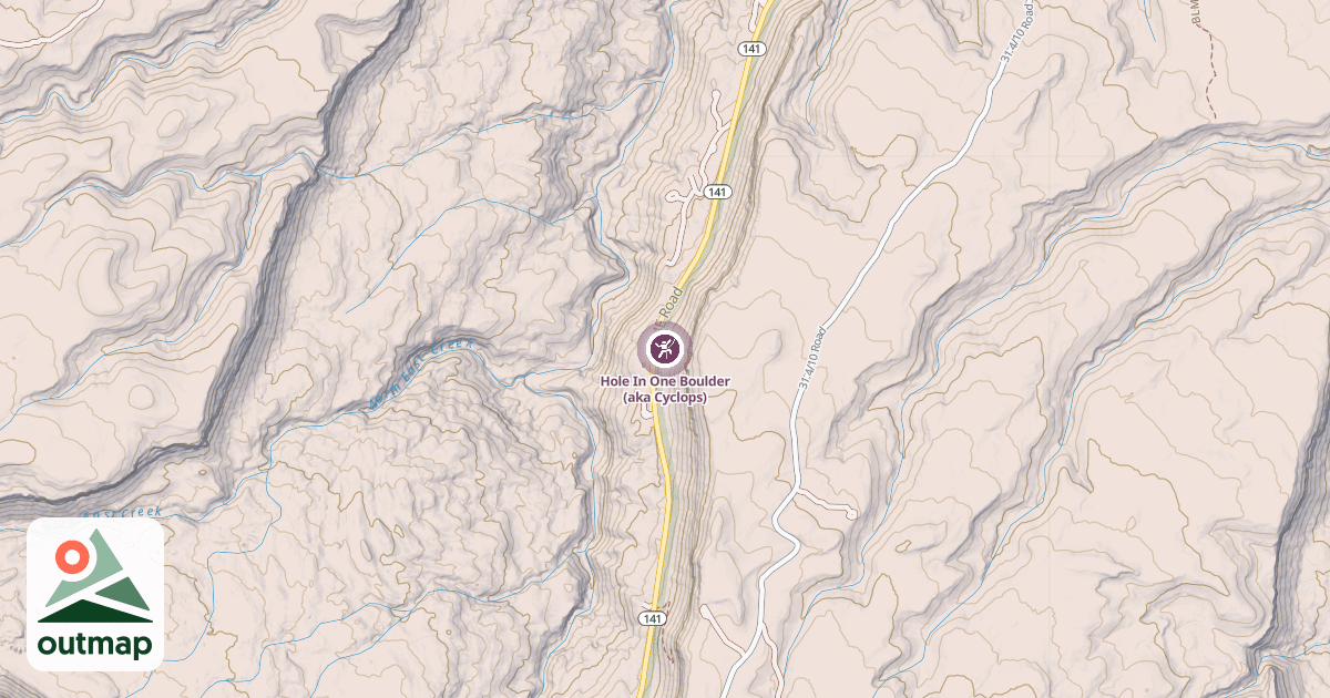 Map of Hole In One Boulder  (aka Cyclops)