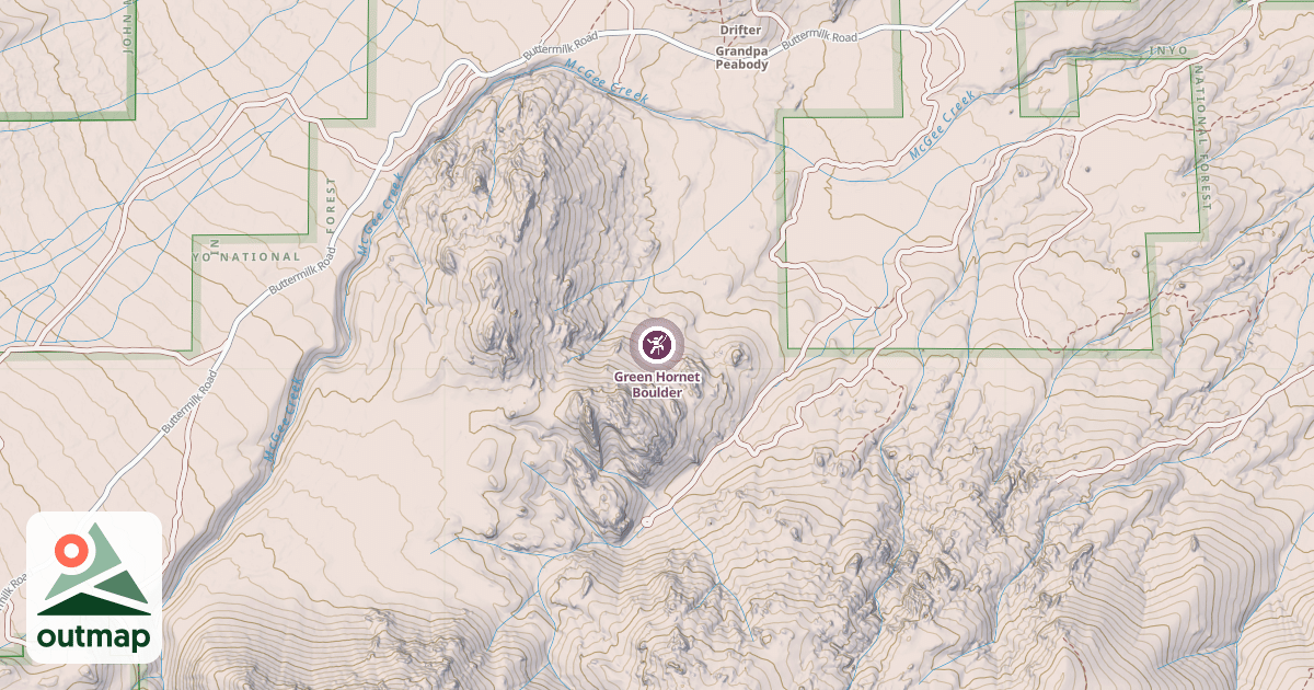 Map of Green Hornet Boulder