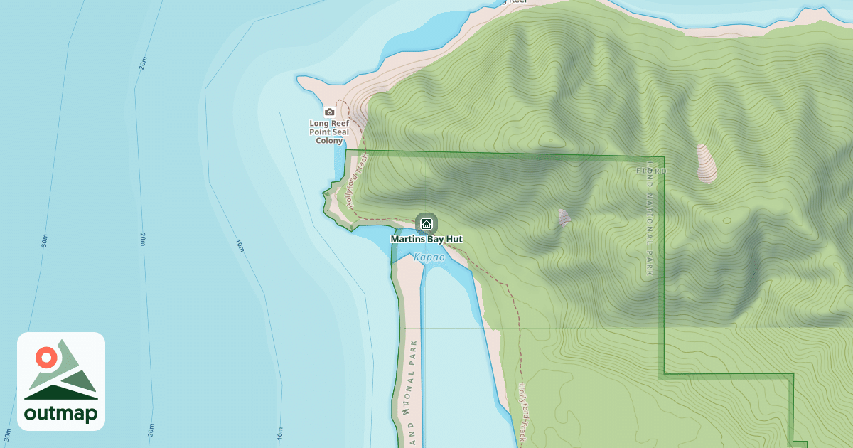 Map of Martins Bay Hut