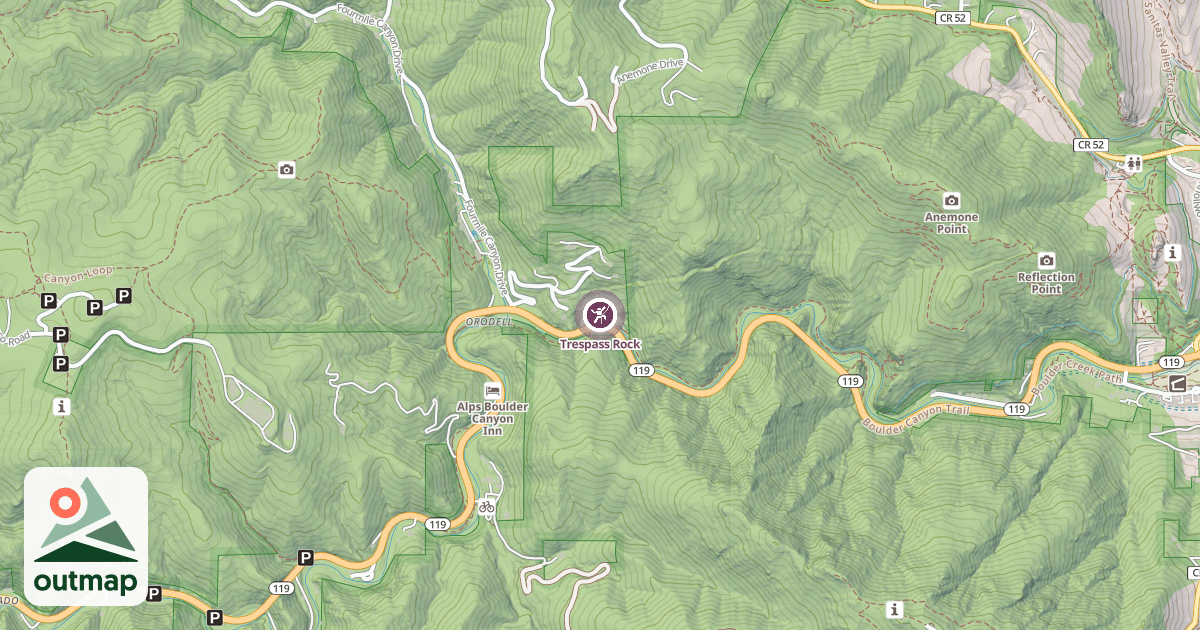 Map of Trespass Rock