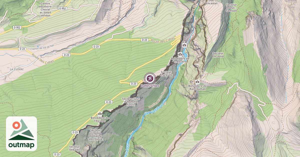 Map of Dalles Grises